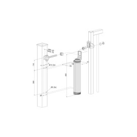 Aesthetical 180Â° gate closer with direct connection to the hinge - RHINO