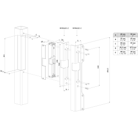 Built-in electric keep for Fortylock, Fiftylock and Sixtylock insert locks