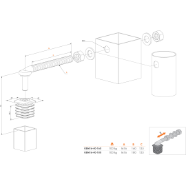 Hinge set with polyamide plugs for garden gates