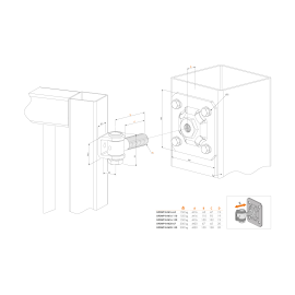 Vandal-proof one way 90Â° hinge with adjustable steel wall plate
