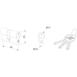 Locinox 54 mm Cylinder - Europrofile Security Solution