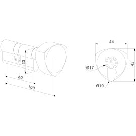 60 mm knob cylinder