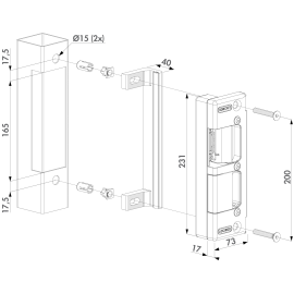 Electric strike for insert locks
