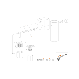 Hinge set with polyamide plugs for garden gates