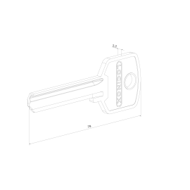 Blank key for cylinders 80 mm - 3070-80