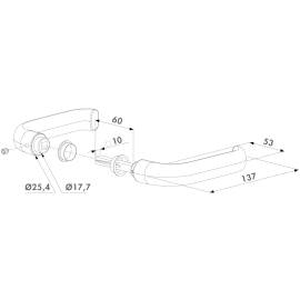 Reinforced aluminium handle pair - 3006S