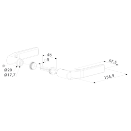 Anodized aluminium handle pair - 3006J
