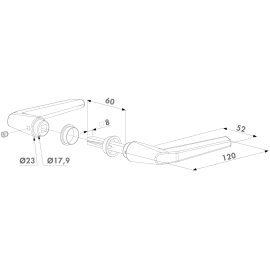 Handle pair made of anodized aluminium - 3006M