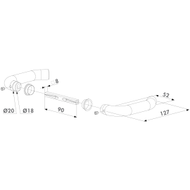 Handle pair in stainless steel - 3006I