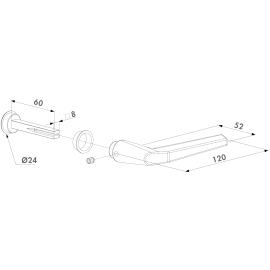 Half aluminium handle - 3006M-2