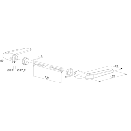 Handle pair in aluminium for insert locks - 3006M-H