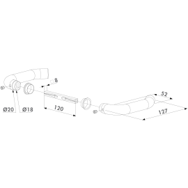 Handle pair in stainless steel for insert locks - 3006I-H