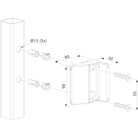 Swimming pool keep for square profiles for TWIST40 - STKQF