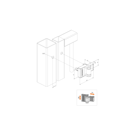 Compact 2-way adjustable 180Â° surface mounted hinge - PUMA