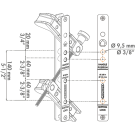 Tool case with drilling jig for surface mounted lock and corresponding keep - DRILLFIX