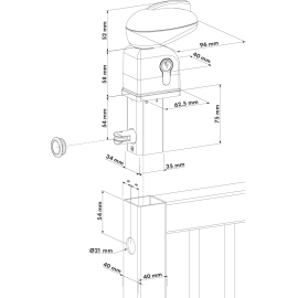 Swimming pool gate lock - TWIST40