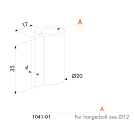 Welding ear in black steel - 1041-01