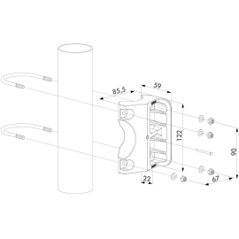 Polyamide garden gate keep for round profiles