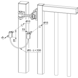 Stainless steel safety cable for gates up to 500 kg - B-SAFE