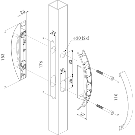 Set with integrated handles for keep side
