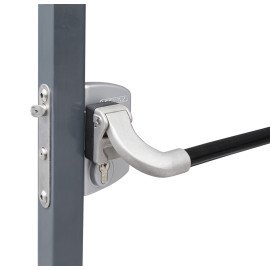 Surface mounted anti-panic gate lock