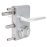 Surface mounted double cylinder gate lock for swing gates