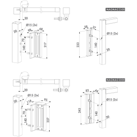 Surface mounted electromagnetic lock without integrated handles