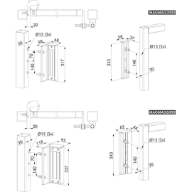 Surface mounted electromagnetic lock without integrated handles