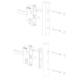 Surface mounted garden gate lock