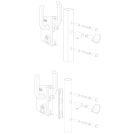 Surface mounted sliding gate lock