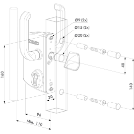 Surface mounted sliding gate lock