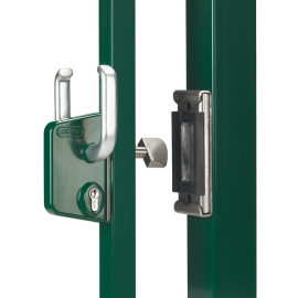 Surface mounted sliding gate lock