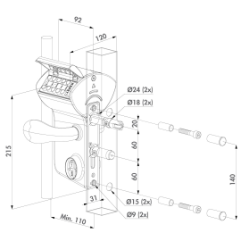 VINCI - Surface mounted mechanical code lock