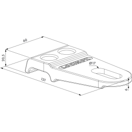 Fixation grip for hinge GBMU4D16 with larger depth adjustment - GRIP16-L-ALUM