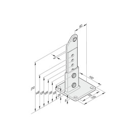 Sommer S10759-00001 60/210 right rising gates Post fitting