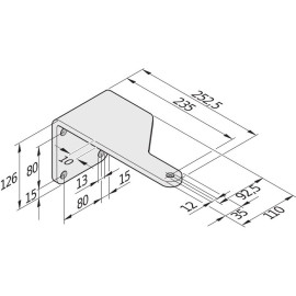 Sommer 7613V000 Gate post fitting twist XL 235 left
