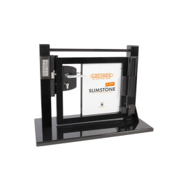 Access control gate display with Modulec strike, SlimStone keypad and Tiger gate closer