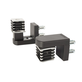 Compact, 2-way 90° hinge interchangeable with Interio gate closer