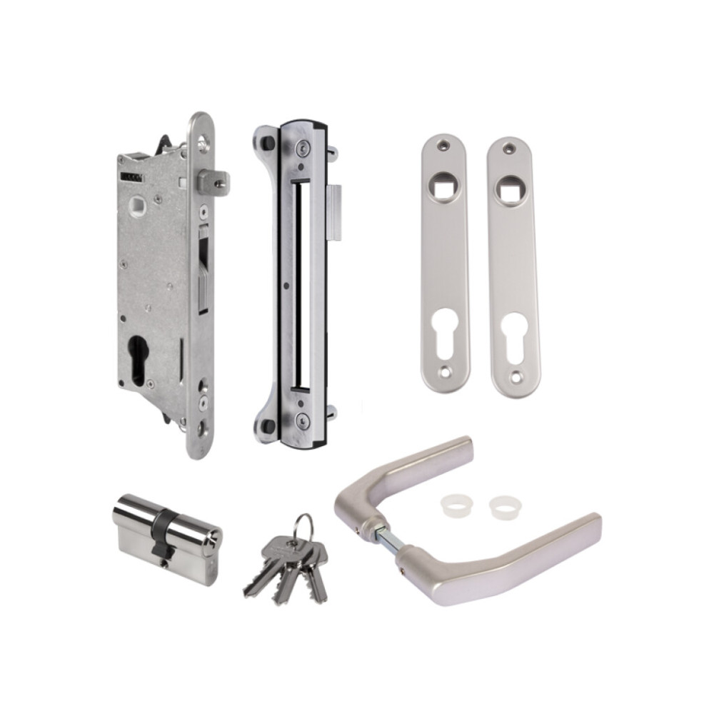 Complete Sixtylock insert set with keep for metal, PVC or aluminium gates