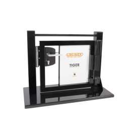 Gate display with Tiger gate closer and industrial lock