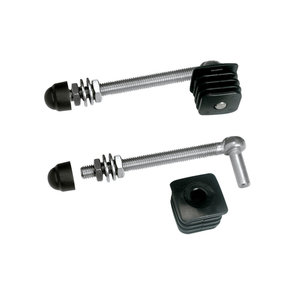Hinge set with polyamide plugs for garden gates
