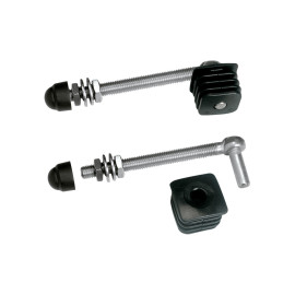 Hinge set with polyamide plugs for garden gates