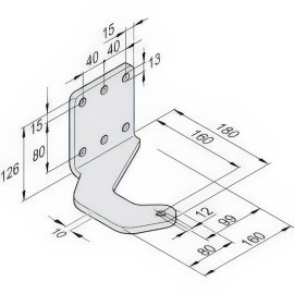 Sommer 14514V006 Post fitting 100/160 twist XL galvanized right